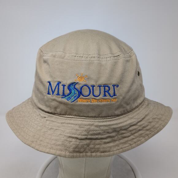 Missouri Where The Rivers Run Brown One Size Lightweight Embroidered CAM - Picture 2 of 9
